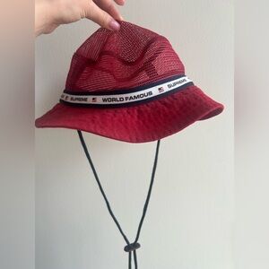 Supreme Red Mesh & Black Trim Bucket Hat